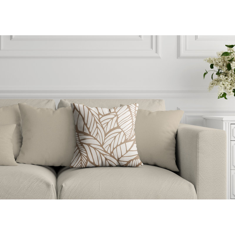 Housse et insert de coussin extérieur d'extérieur, Beige, H 17 po x l 17 po