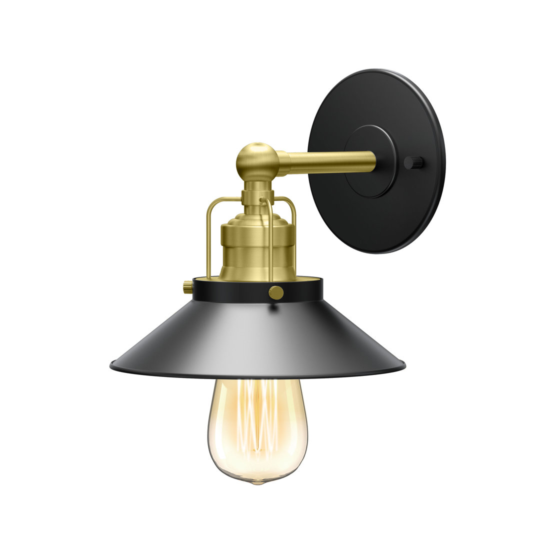 Modern Farmhouse 1 - Light Armed Sconce | Wall Mount 1-Light Metal Sconce Gatco 