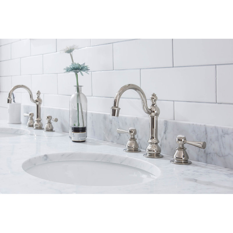 Empire Stone Oval Console Bathroom Sink with Faucet and Overflow, Polished Nickel