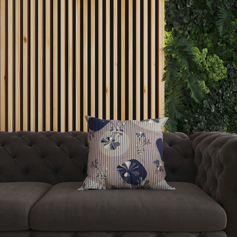 Coussin décoratif réversible intérieur / extérieur Circular Garden, H 16 po x l 16 po, Bleu / jaune / multicolore