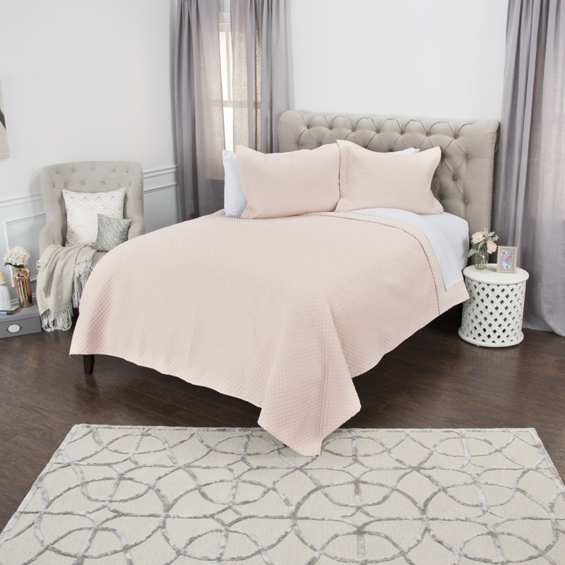 Aden Cotton Quilt, Queen, Pink