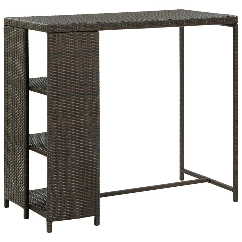 Rattan Bar Table, Brown, Brown