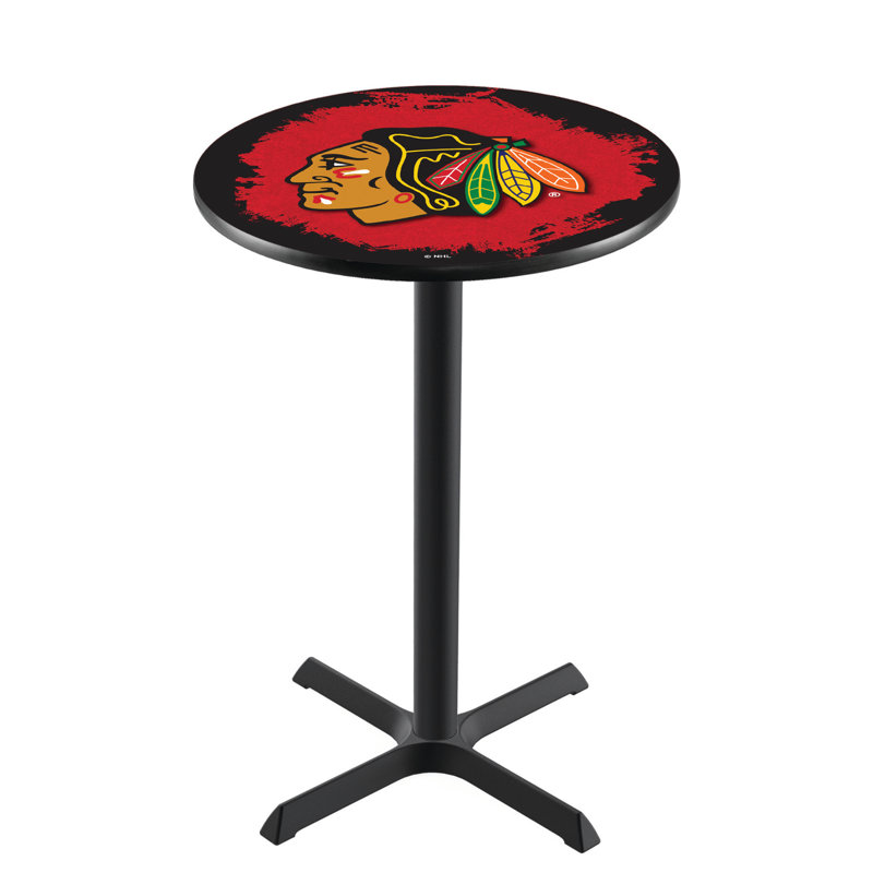 NHL Pub Table, Chicago Blackhawks - Red, 36" H x 30" L x 30" W