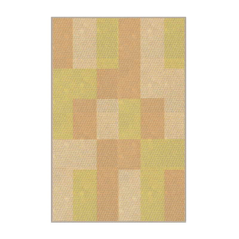 Tapis géométrique en laine orange, Rectangle 3 pi x 5 pi