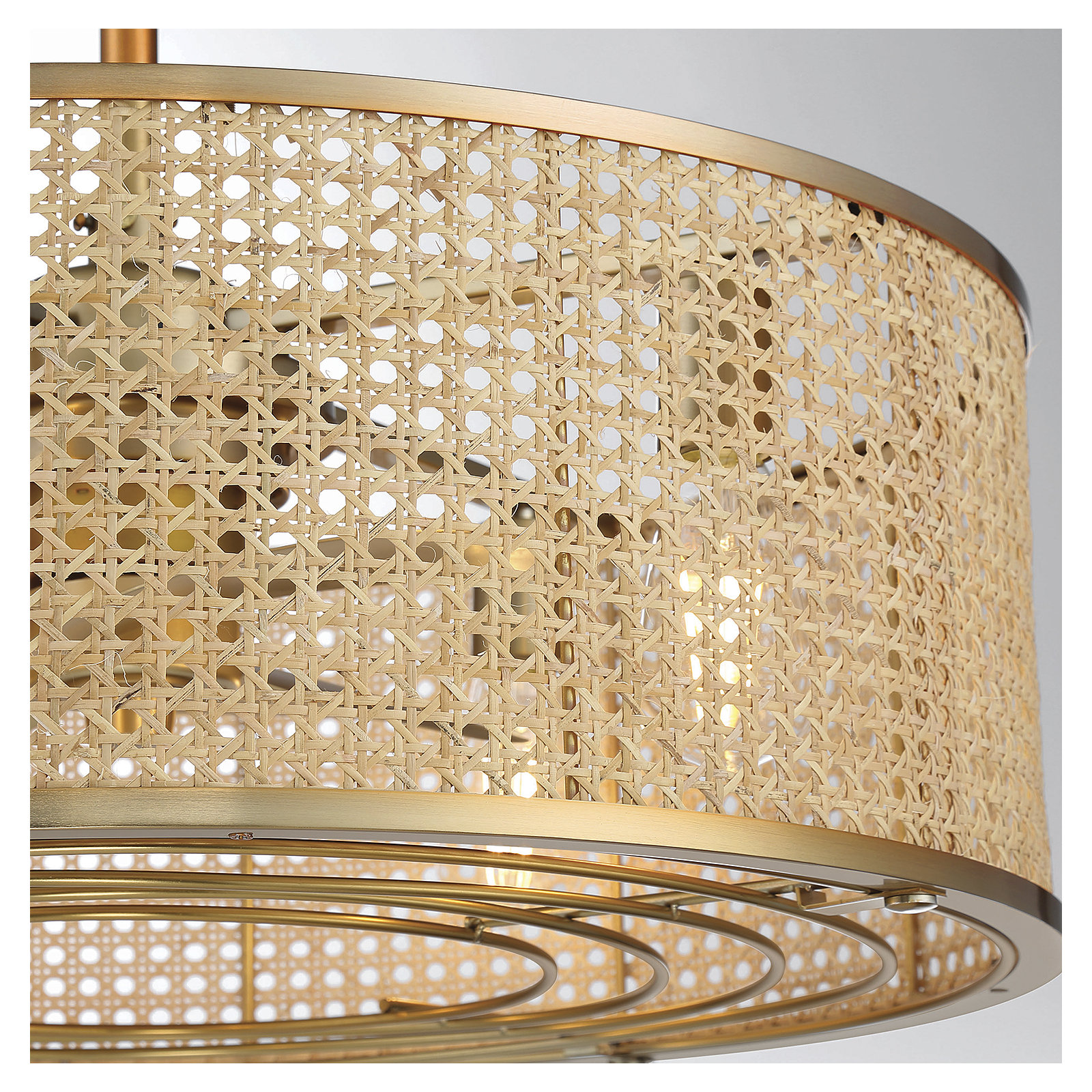 Hampson 25" 4-Light Fandelier with Remote Control, Brass