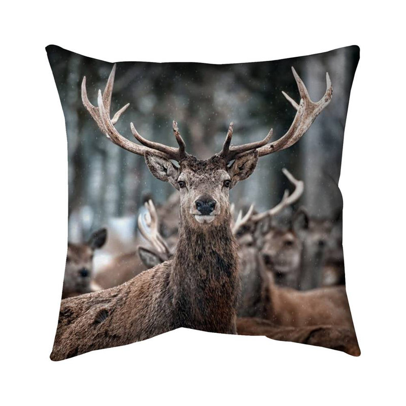 Stags - 20"x20" Throw pillow - Poly twill - Print on demand, Polyester/Polyfill