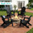 Folding HDPE Adirondack Chair with Dual Cup Holders – All-Weather Outdoor Patio Chair-548038994