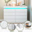 Commode 8 tiroirs pour chambre à coucher avec station de charge, lumière DEL-148875140