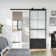 84" Glass and Metal Barn Door with Installation Hardware Kit (Include Soft-Close)