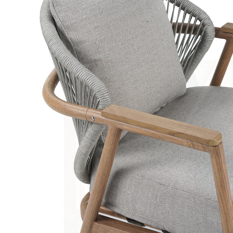 Ensemble de 2 fauteuils d'extérieur en corde avec coussin