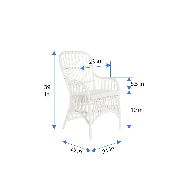 Aindriu 19'' H Cotton Upholstered Armchair, White