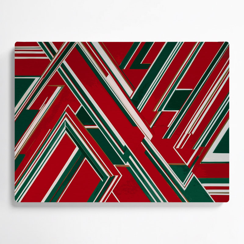 Hard Edge 6, art mural en métal rouge, 11" H x 14" W