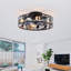 Ventilateur de plafond encastré en cage de 20 pouces, ventilateur de chalet rustique avec lumières, ventilateur à profil bas Black Wildlife Forest pour salon, chambre à coucher