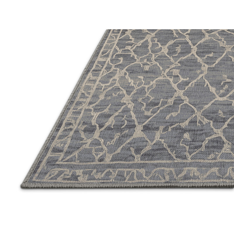 Tapis gris lavable à la machine, Rectangle 8 pi x 12 pi