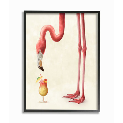 «Thirsty Pink Flamingo Tropical Long Drink Drink Humor» par Daphne Polselli, impression
