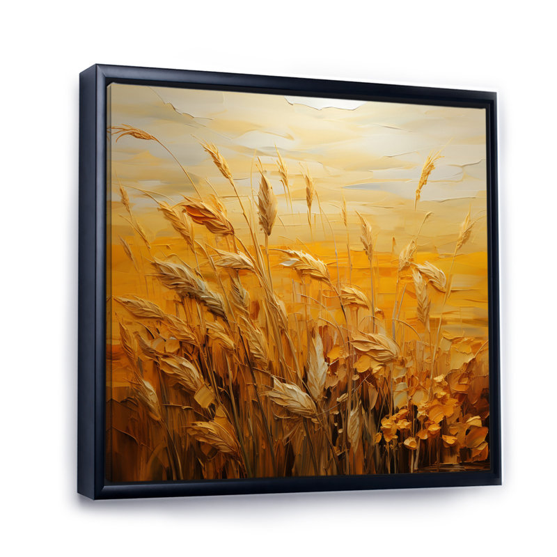" Golden Harvest I ", 36" H x 36" W x 1.5" D, Black Floater Framed