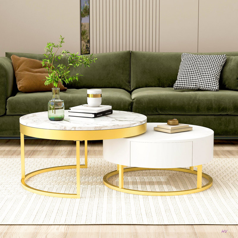 Table basse gigogne moderne avec tiroirs Modern