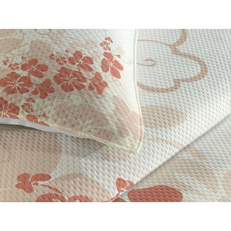 Bunny Coastal Polyester Floral Coverlet