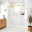 Porte de douche coulissante double sans cadre Catalyst 68"-73" L x 76" H, finition or brossé, verre dépoli de 3/8" (10 mm).-114374223-136387570