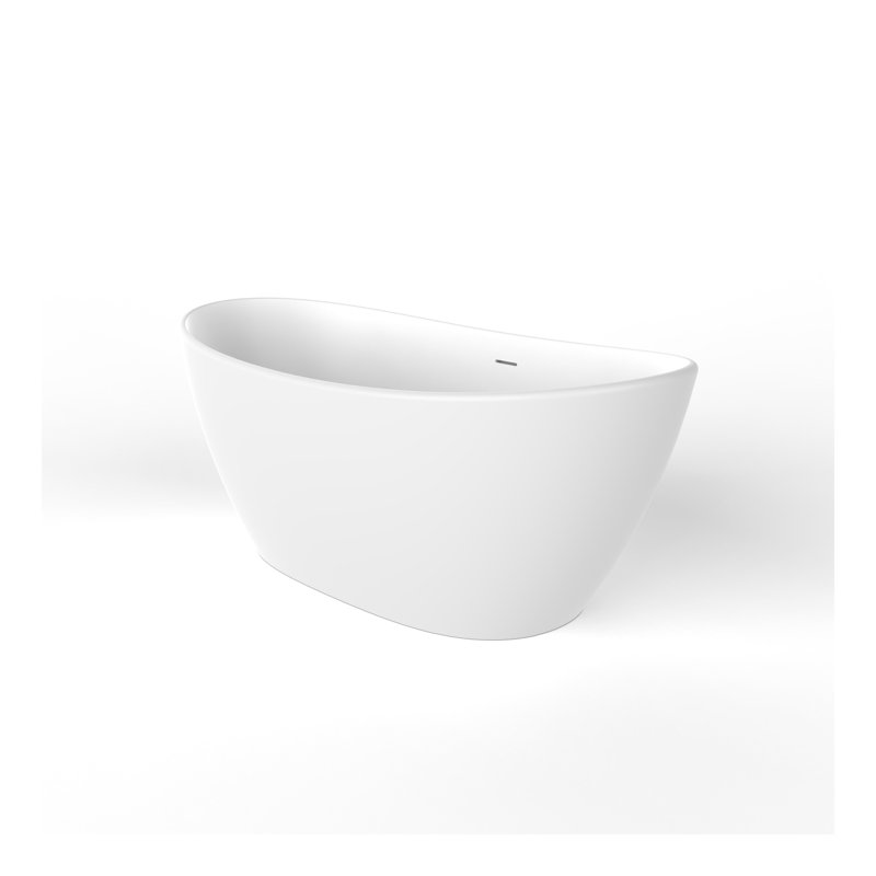 Baignoire autoportante en pierre artificielle de 61 pouces de petite taille à surface solide