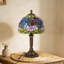 Lampe de table vintage Tiffany avec abat-jour en verre coloré libellule
