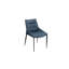 Ensemble de deux chaises d'appoint en similicuir et en métal bleu marine et noir