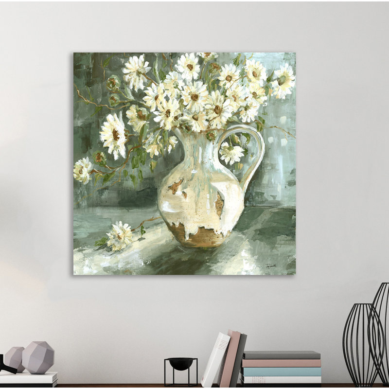 Sunshine And Daises II - Wrapped Canvas Painting, 30cm H x 30cm W