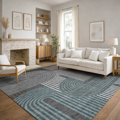 Tapis moderne lavable à la machine de qualité supérieure Mid-Century