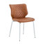 Ensemble de 2 chaises de salle à manger de style Mid-Century avec dossier haut capitonné et pieds en métal galvanisé-530078569