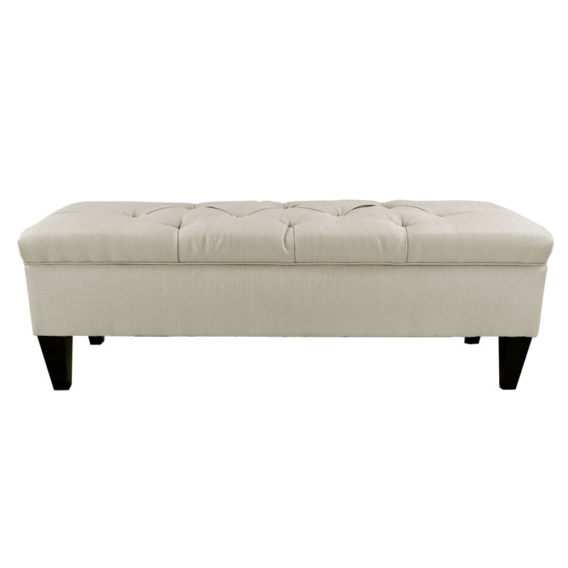 Hobson Polyester Upholstered Storage Bench, Khaki