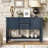 Retro Solid Wood Console Table with Ample Storage