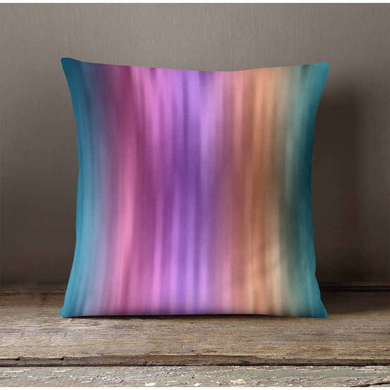 Throw Pillow With Insert, Pink/Purple Striped/Abstract 3, 20"H x 20"W