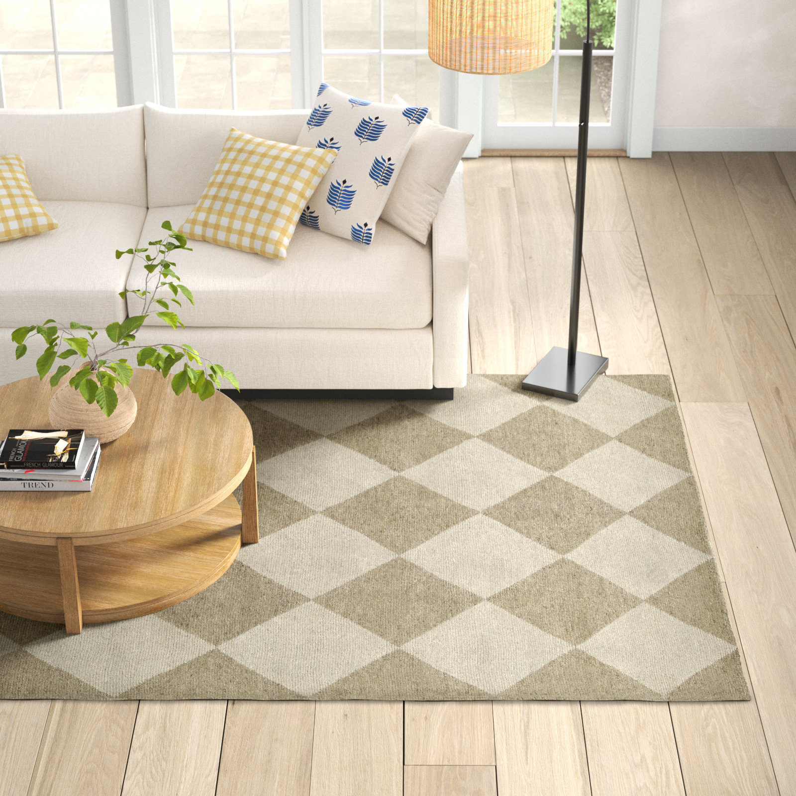 Winnie Handmade Wool Beige/Tan Rug, Rectangle 6'3" X 9'