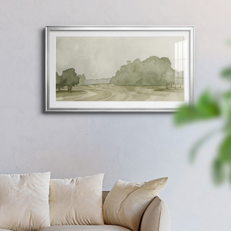 On Course II - reproduction encadrée de qualité supérieure - prête à être accrochée, Argent, H 14,5 po x l 26,5 po x P 1 po