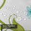 Rideau de douche sans couture à motif floral en tissu vert avec 12 crochets-516344436
