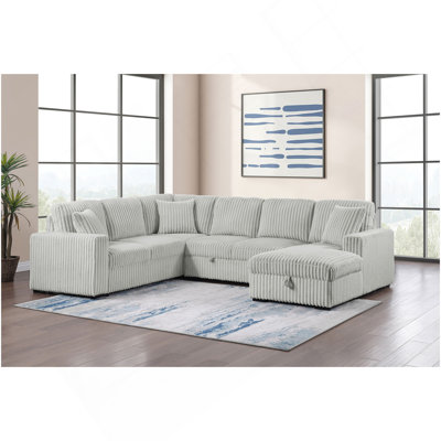 Thurston Grey Sleeper Sectional Sofa