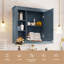 Armoire de rangement murale de salle de bain 35 po x 28 po, armoire à pharmacie, armoire murale moderne avec miroir, armoire à miroir avec 6 tablettes ouvertes (meuble-lavabo non inclus)-1671788242