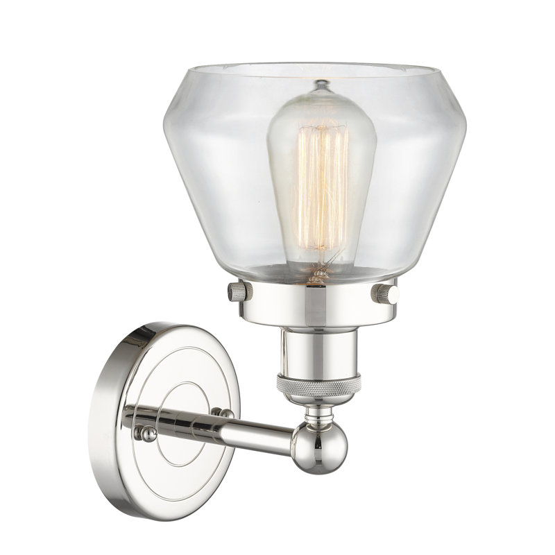 Carrboro Armed Sconce, Clear, Polished Nickel