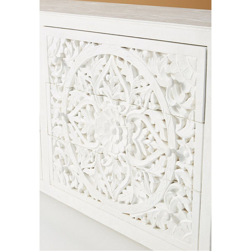 Armoire d'appoint légère et luxueuse de style français rétro, Blanc