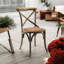 Arnulfo Cross Back Dining Chair, Hand-Finished Distressed Design, Stylish and Comfortable Seating for Any Room-123105670-29423219