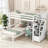 Platform Loft Bed Multi-Sleeper Storage Solid Pine Construction Twin Size Crisp White With Separate Bed Desk and Drawers