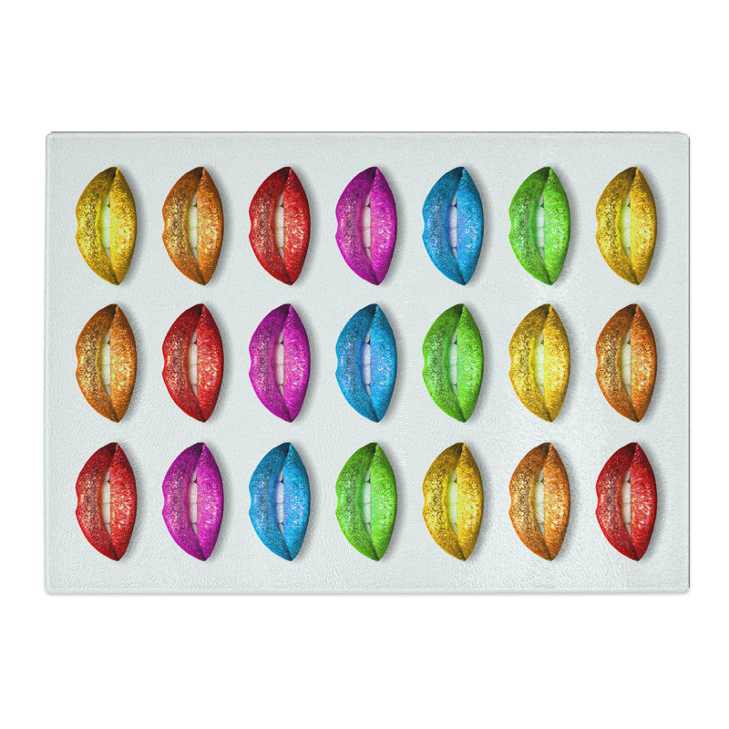Lips Chopping Board, 0.4cm H x 28.5cm W x 39cm L