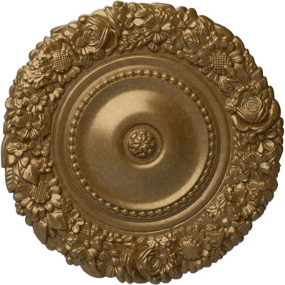 Médaillon de plafond Endurathane Cornelia, diamètre extérieur de 22 1/2 po x P 1 1/2 po (convient aux auvents jusqu'à 4 po), finition craquelée blanche ultra pure peinte à la main