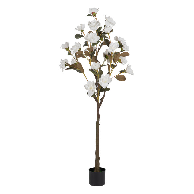 170cm Faux Magnolia Tree in Pot, White