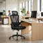 Fauteuil de bureau ergonomique respirant en filet avec support lombaire réglable et accoudoirs rembourrés pour bureau à domicile