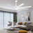 65 Inch White Modern Extra Large Ceiling Fan with Dimmable LED Light and Remote, 6-Speed DC Motor Reversible Ceiling Fan for Large Room