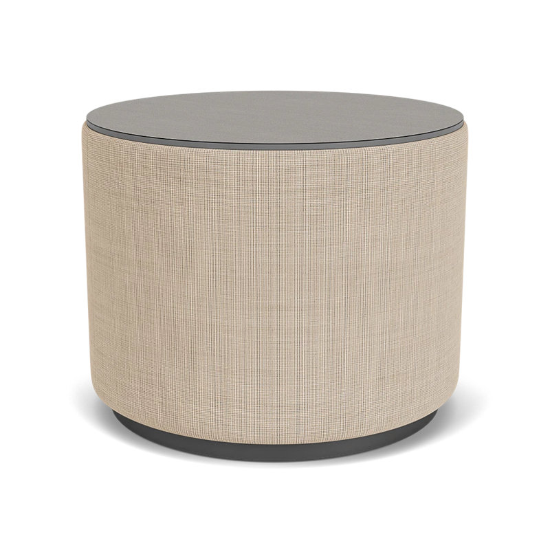 Table de réception avec plateau en stratifié Darsey, 16", Sergé sarrasin, Gris anthracite; calcaire Chambray