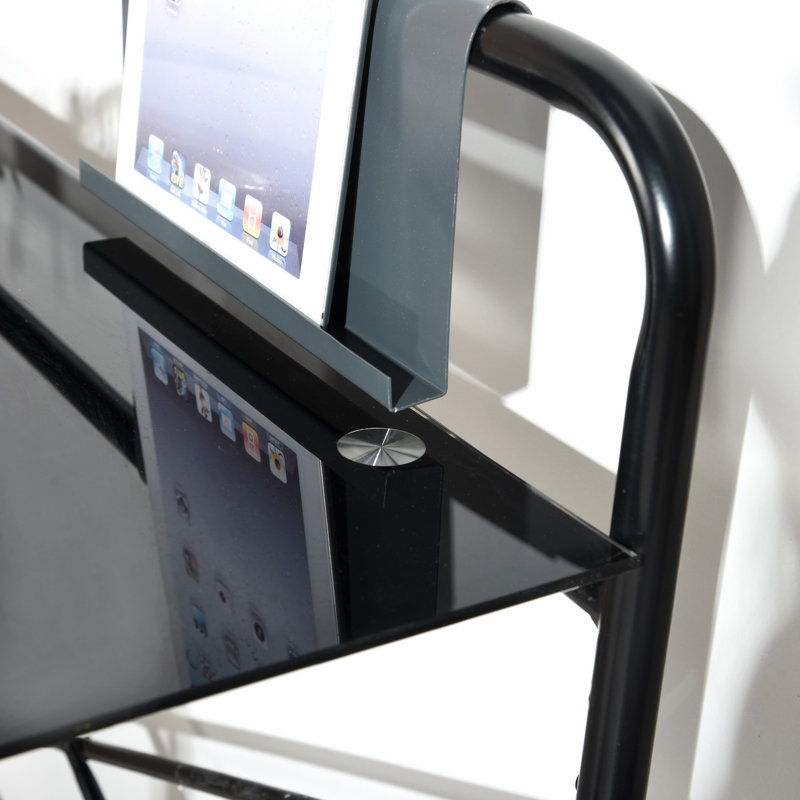 Fritz Glass Top Metal Base Writing Desk
