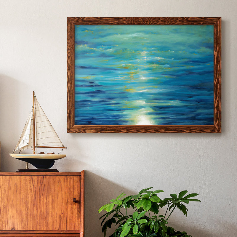 Bleu profond encadré sur toile, Érable, H 18 po x l 26 po x P 1,5 po