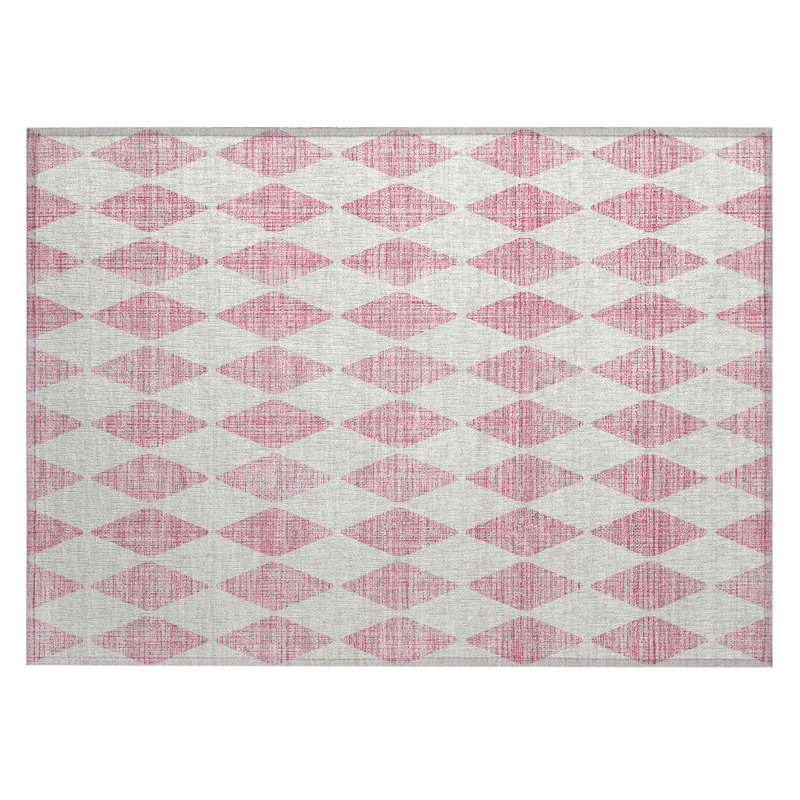 Loreen Washable Geometric Indoor / Outdoor Rug, Rectangle 1'8" x 2'6"